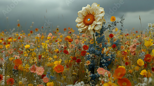 A large, pale yellow flower...