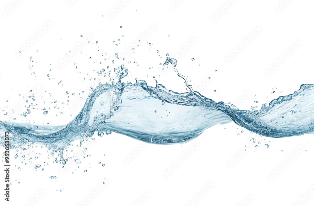 Gentle water splash in fluid motion on transparent background Gentle water splash in fluid motion on transparent background