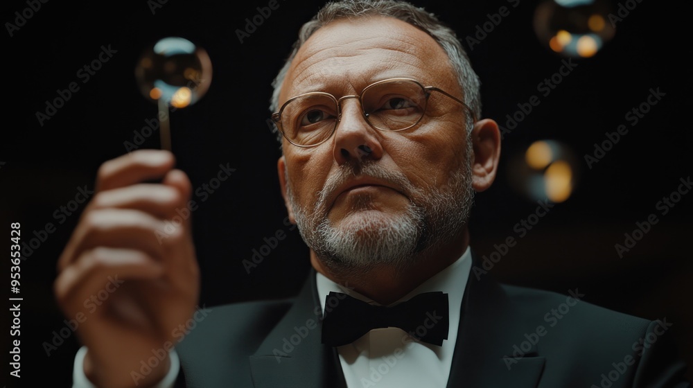 Magician Waving Wand, Creating Amazing Illusions with Floating Objects, Captivating Wonder and Magical Performance Magician Waving Wand, Creating Amazing Illusions with Floating Objects, Captivating Wonder and Magical Performance