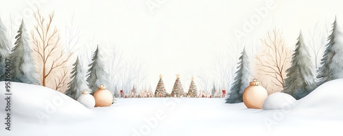 A festive procession through a winter forest, leading to a Christmas ritual site with decorated trees and handmade ornaments, Christmas, Forest