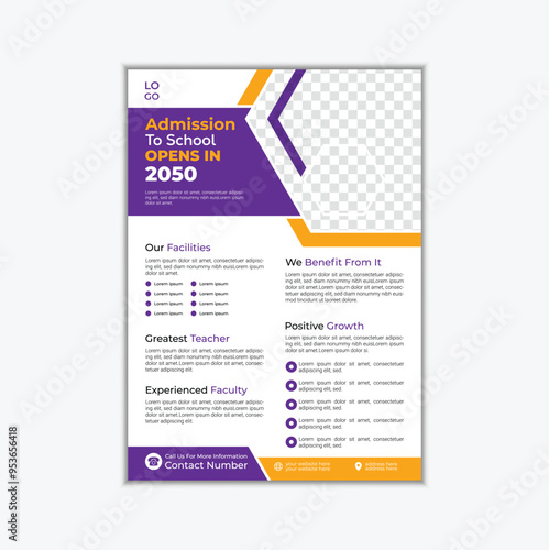 school admission flyer design template