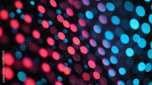 Abstract bokeh background with pink and blue lights.