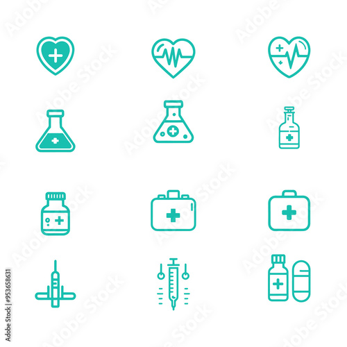 Wallpaper Mural Medical Icon set vector illustration Torontodigital.ca