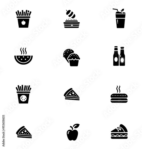 Wallpaper Mural food icons vector set Torontodigital.ca