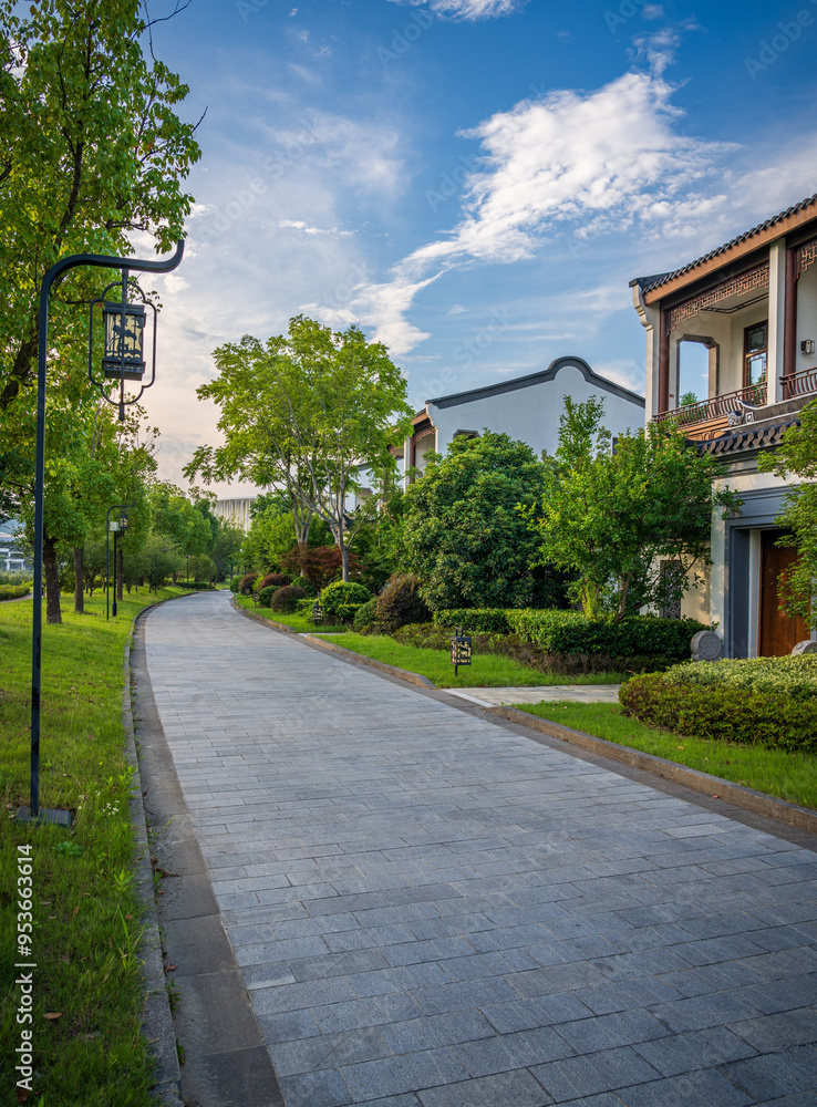 Pathway to Harmony in Tranquil Residential Area Pathway to Harmony in Tranquil Residential Area