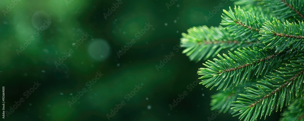 Gorgeous Christmas background with close-up of a green pine tree brunch Gorgeous Christmas background with close-up of a green pine tree brunch
