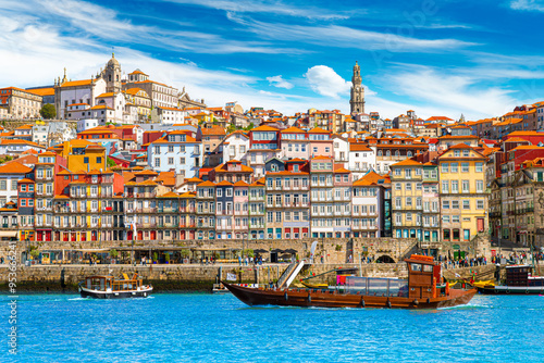 Beautiful view of the city of Porto on a beautiful summer day. Porto, Portugal photo