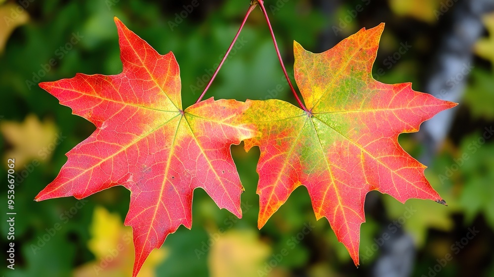 Autumn Maple Leaf Transition: A Beautiful Representation of the Gradual Color Change of Maple Leaves in Fall, Showcasing the Shift from Green to Vibrant Shades of Red, Orange, and Yellow. Autumn Maple Leaf Transition: A Beautiful Representation of the Gradual Color Change of Maple Leaves in Fall, Showcasing the Shift from Green to Vibrant Shades of Red, Orange, and Yellow.