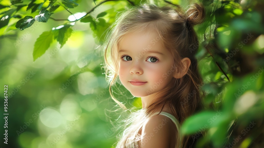 Naklejka premium Summer girl posing portrait