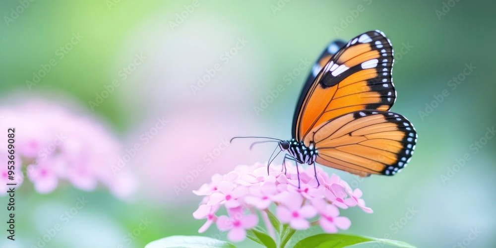 Fototapeta premium lovely wallpaper with butterflies