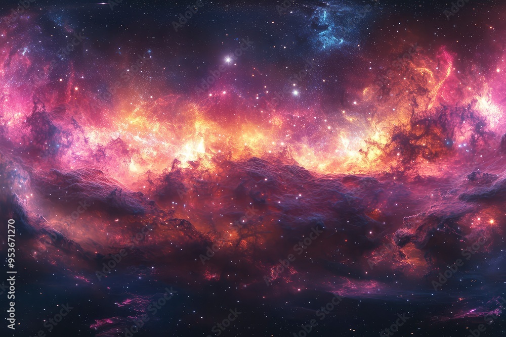 360 degree space background with nebula and stars, equirectangular projection, environment map. HDRI spherical panorama. 3d illustration with generative ai 360 degree space background with nebula and stars, equirectangular projection, environment map. HDRI spherical panorama. 3d illustration with generative ai
