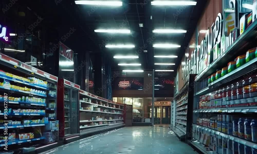 Empty Supermarket Aisle Empty Supermarket Aisle