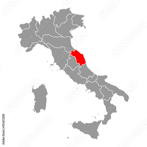 Italy map of Marche symbol shape, travel web flat concept icon web vector illustration