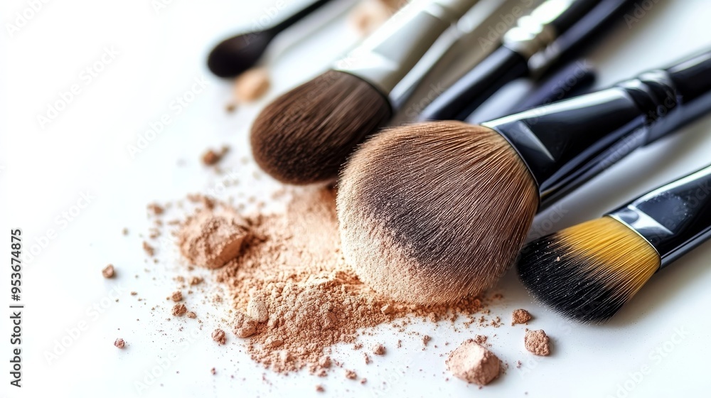 Makeup tools isolated on white. Makeup tools isolated on white.
