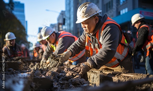 Group of Men Working on Construction Project