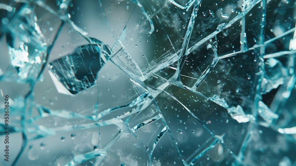 Close-up of broken glass, abstract textures for digital design Close-up of broken glass, abstract textures for digital design