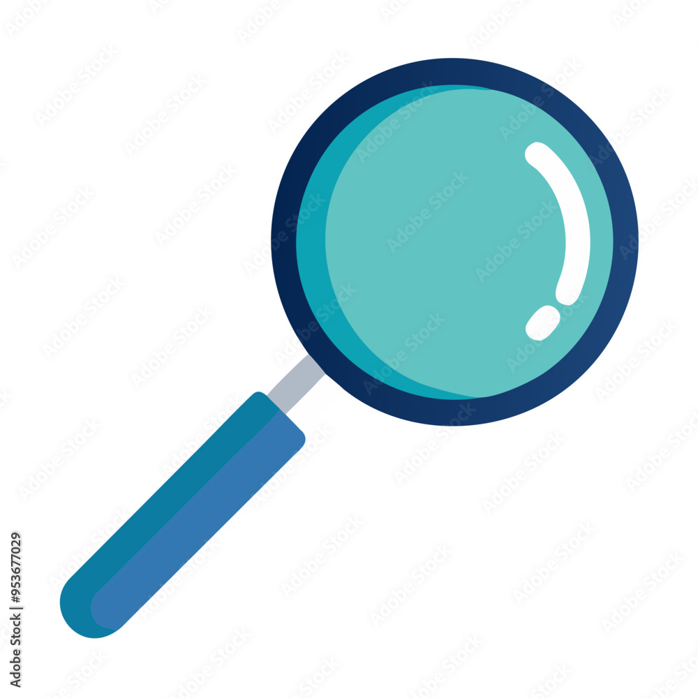Vector illustration of a realistic magnifying glass. Vector illustration of a realistic magnifying glass.