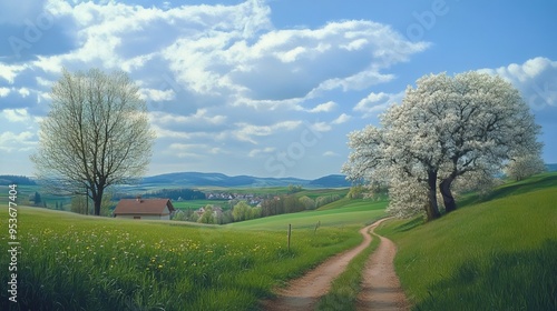 Rural spring scenery near Bad Nenndorf photo