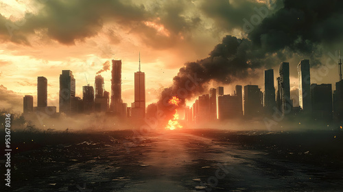 A post-apocalyptic city sky...