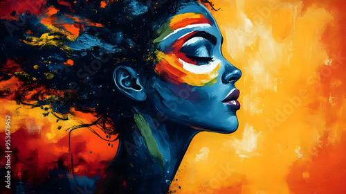 A profile portrait of a wom...