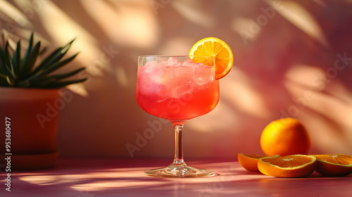 A refreshing glass of pink ...