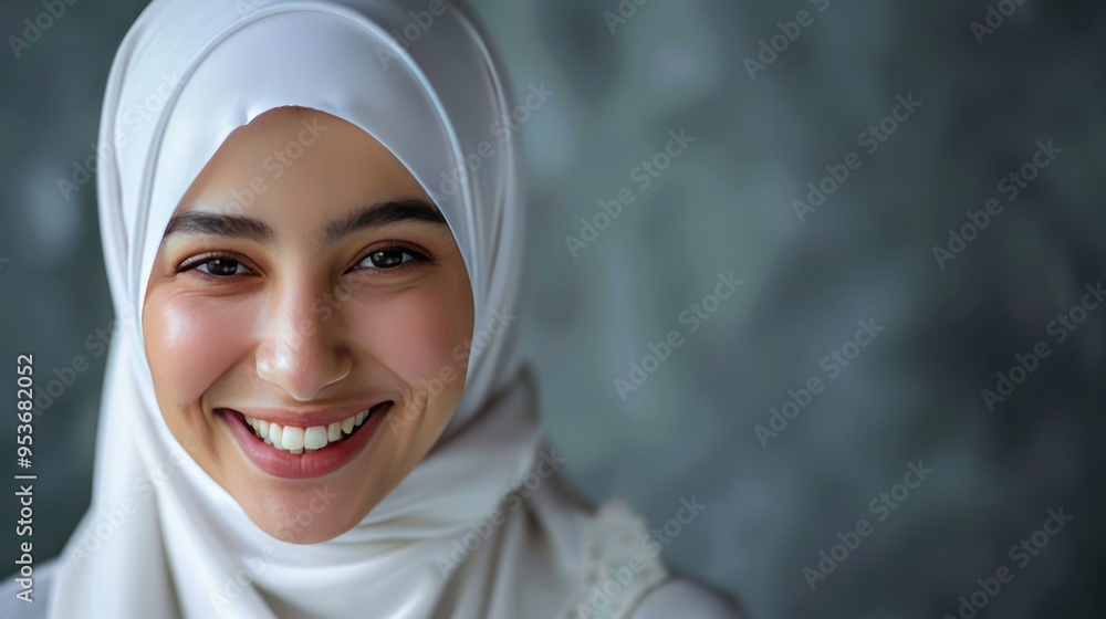Smiling Woman in White Headscarf Smiling Woman in White Headscarf