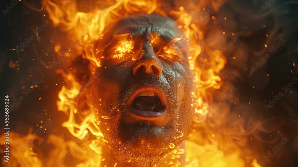burning man burning on black background burning man burning on black background