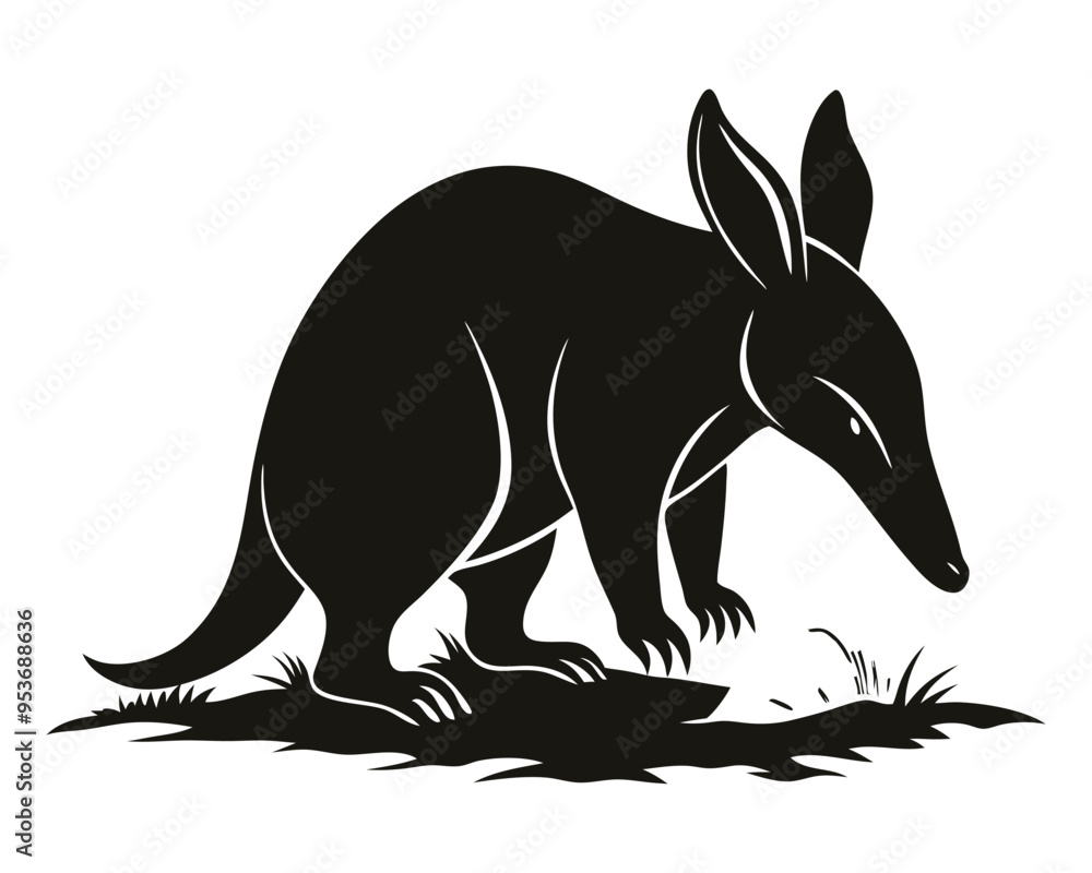Aardvark silhouette vector, Aardvark Silhouette Illustration Isolated on White Background. Animals vector. Aardvark silhouette vector, Aardvark Silhouette Illustration Isolated on White Background. Animals vector.