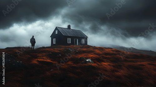 A solitary figure stands on...