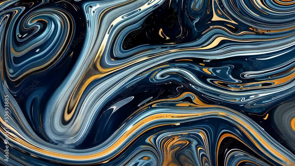Exploring mesmerizing swirling abstract art in deep blue and gold tones Exploring mesmerizing swirling abstract art in deep blue and gold tones