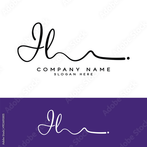 JL J L initial letter signature template logo photo