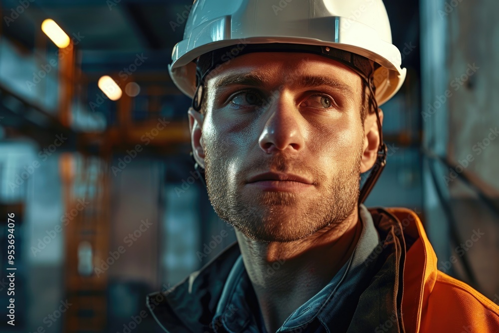 electrician is wearing a white helmet before working.. electrician is wearing a white helmet before working..