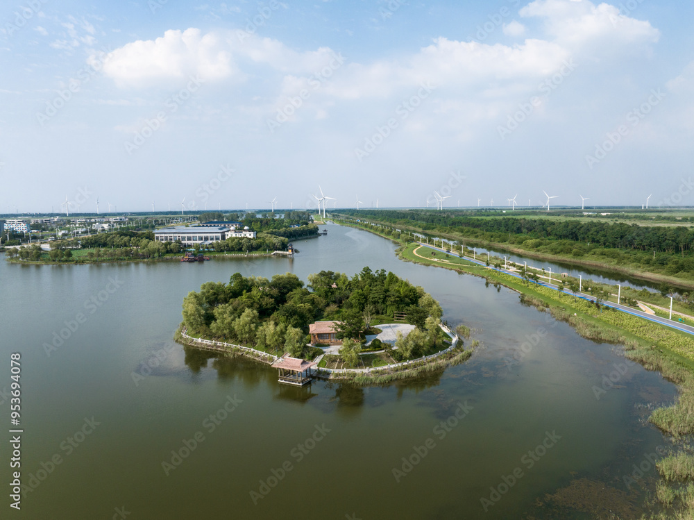 Fototapeta premium river with island
