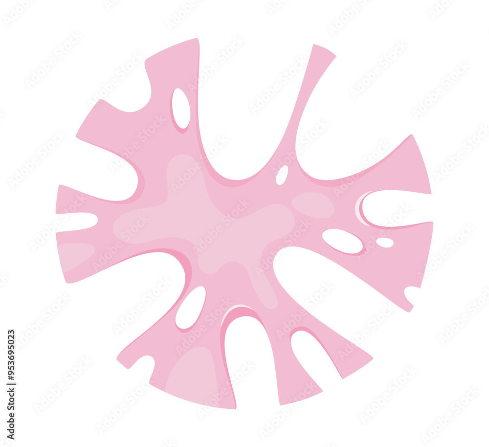 Abstract pink organic shape resembling a virus or microbe isolated on a white background flat vector illustration perfect for backgrounds or medical designs Abstract pink organic shape resembling a virus or microbe isolated on a white background flat vector illustration perfect for backgrounds or medical designs