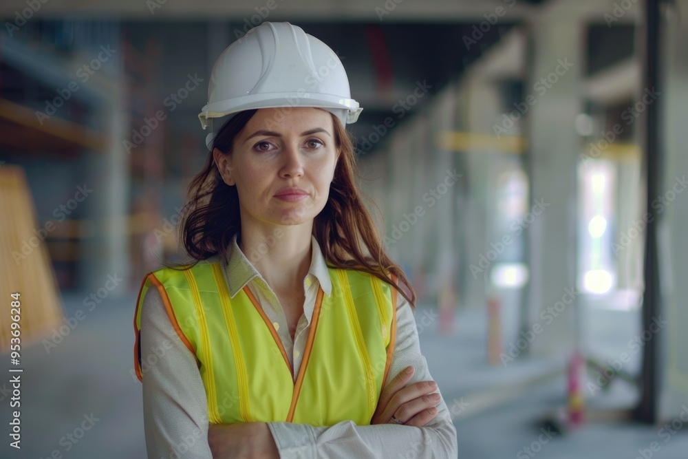 Woman engineer at building site mature construction manager. Woman engineer at building site mature construction manager.