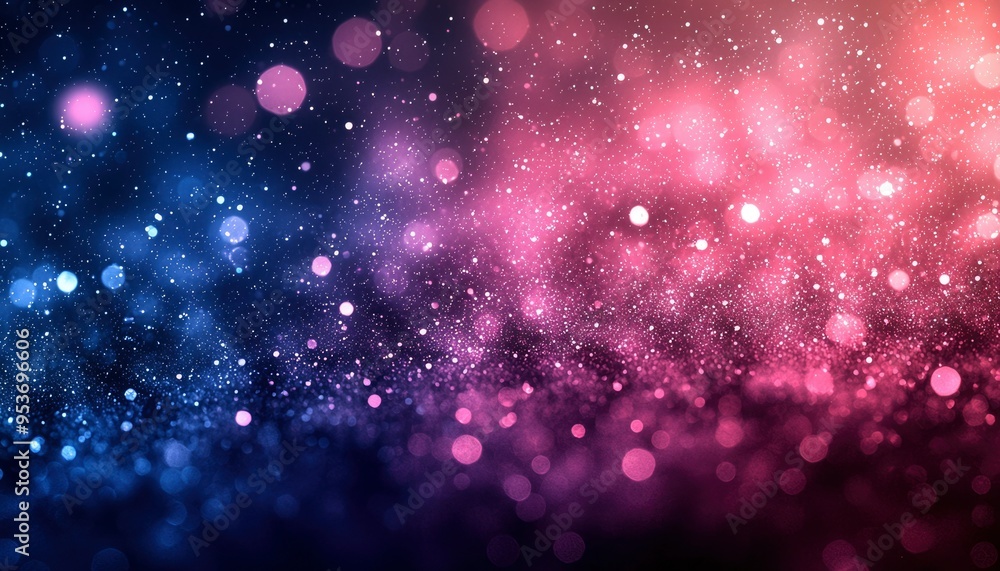 Abstract Purple and Blue Bokeh with Scattered Glitter Abstract Purple and Blue Bokeh with Scattered Glitter