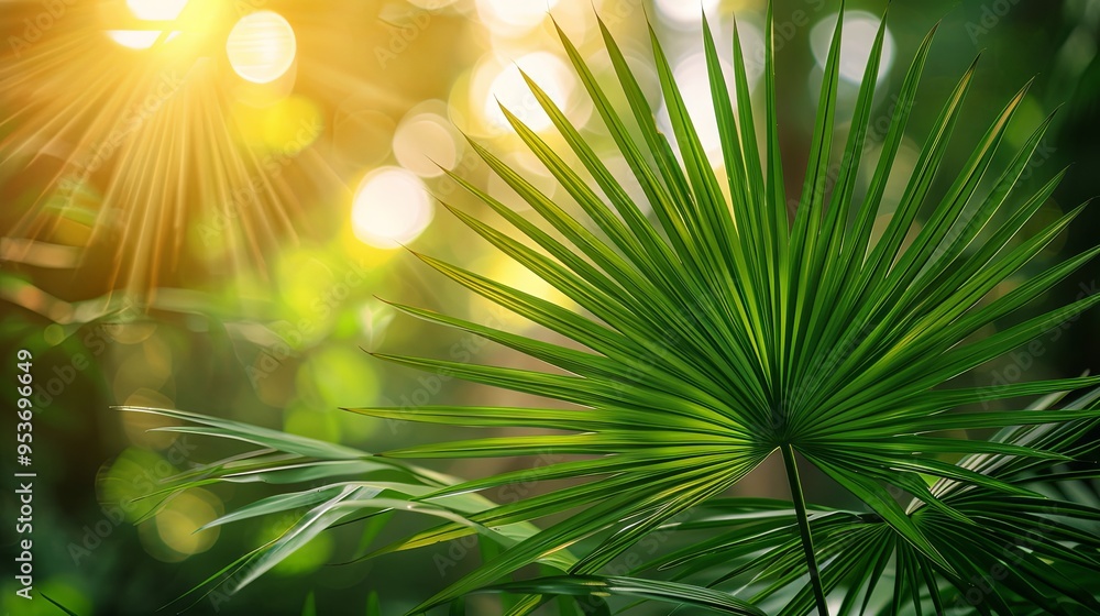 Obraz premium Palm leaf close up
