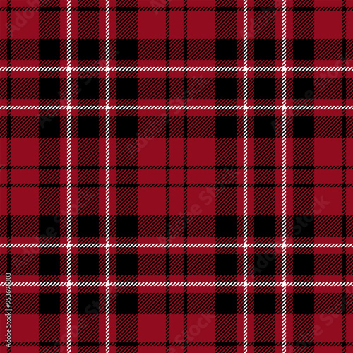 red black white christmas tartan seamless vector pattern