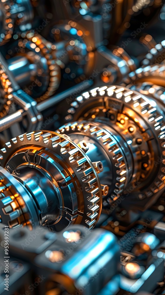Perspective view of industrial engine gear wheel Perspective view of industrial engine gear wheel