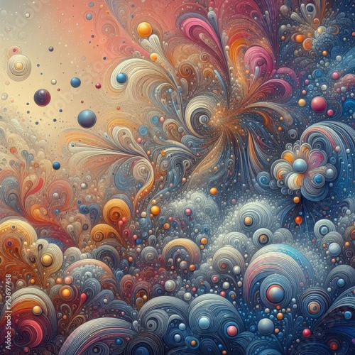 Wallpaper Mural a colorful abstract painting of a rainbow colored abstract pattern Torontodigital.ca