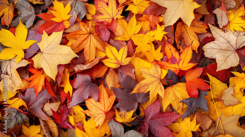 Fallen autumn golden maple leaves background Fallen autumn golden maple leaves background