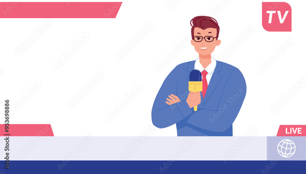 Tv news screen template. Broadcast headline labels Tv news screen template. Broadcast headline labels