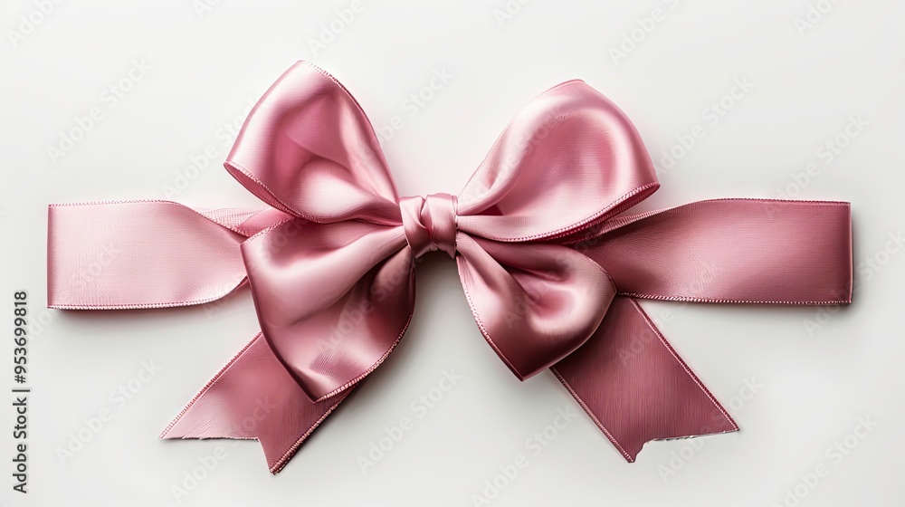 Top view of pink bow isolated on white background Top view of pink bow isolated on white background