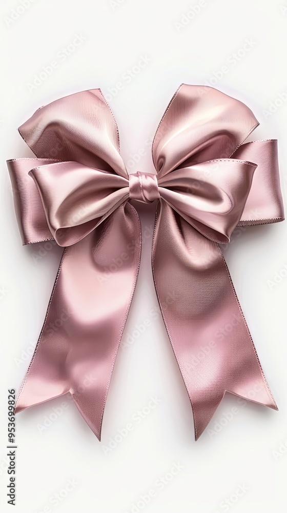 Top view of pink bow isolated on white background Top view of pink bow isolated on white background