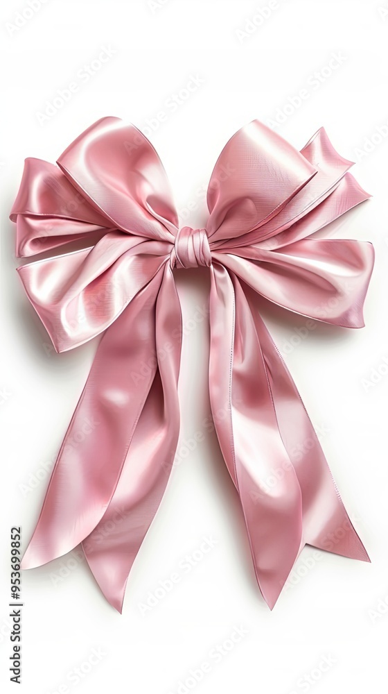Top view of pink bow isolated on white background Top view of pink bow isolated on white background