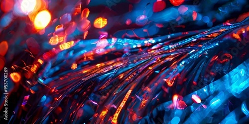 A colorful, abstract image of a wire with a blue background