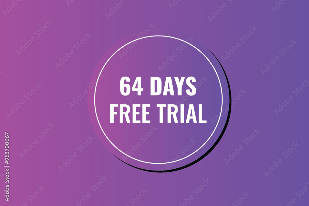 64 day free trial banner design. 64 days free banner background
