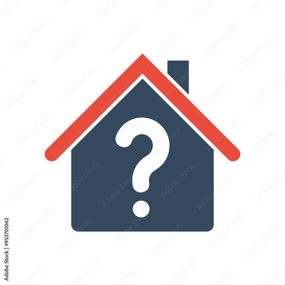 house with question mark vector icon house with question mark vector icon