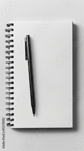 White notebook isolated on grey background 