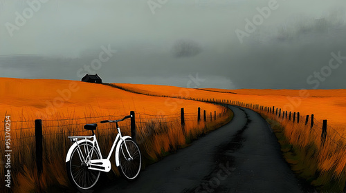 A white bicycle leans again...